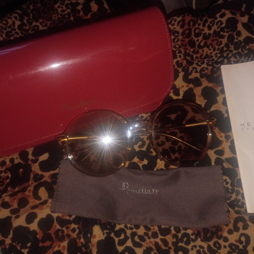 Pomellato Gold Sunglasses with Red Case